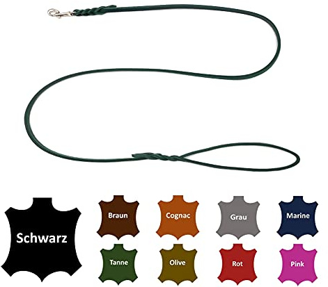 elropet Fettlederleine Hundeleine Made IN Germany 3,0m X 8mm Tannengrün