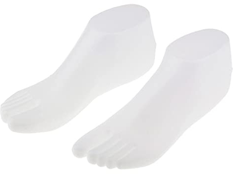 Folpus 1 Paar Kunststoff Damen Füße Fuß Sandale Socken Modell Display, Weiß