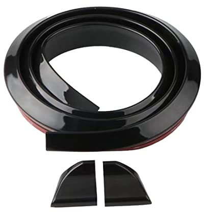 TuTuYa Gloss Black Car Trunk Spoiler Lip Kit, 4.9ft/1.5m Universal Spoiler Car Rubber Strip Bar Spoiler Tailfin Tailfin Rear Wing Tailgate Hatchback for Most of Popular Cars