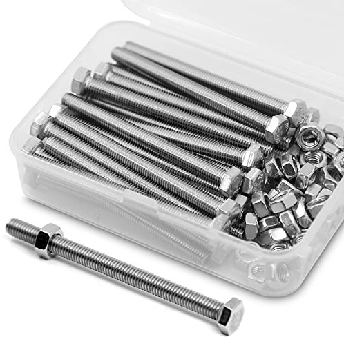 M5*60mm 25 Stück 304 Edelstahl Sechskantschrauben Bolzen und Muttern set, Maschinenschrauben schrauben
