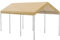 Outsunny Tendone da Giardino ad Altezza Regolabile in Acciaio e PE per Auto Piccole e Medie con Picchetti e Funi Incluse, 600x295x265-310 cm, Beige