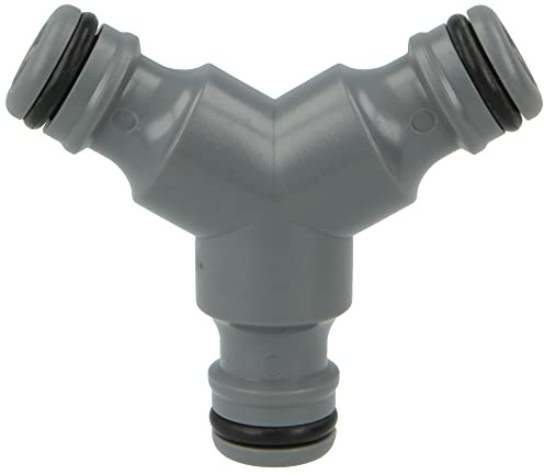 Amig - Connettore per tubo triplo - Derivazione per connettori rapidi per tubi flessibili - Divide il flusso d'acqua in 2 direzioni - Plastica ABS - Grigio
