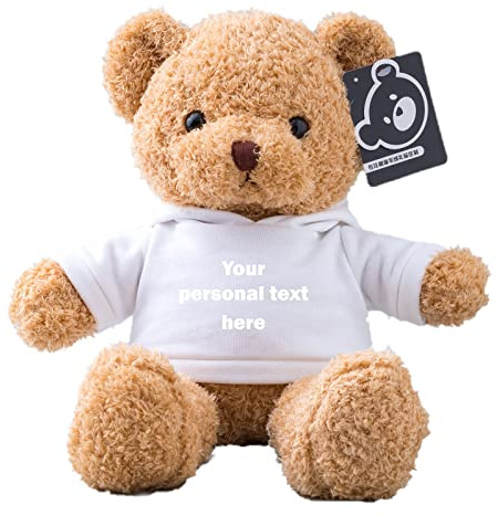 ADORSUN Teddybär mit Personalisierter Text Frauen Weihnachten Hochzeit Jubiläum Geburtstagsgeschenk ValentinsGeschenke Mann sie Besondere ValentinsGeschenkee (30cm)
