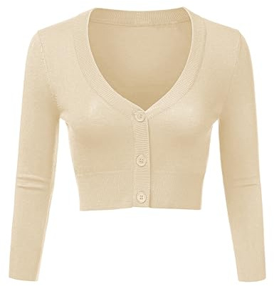 Totatuit Bolero Damen Festlich Kurz Strickjacke Elegant Langarm | Weich Leicht V Ausschnitt zum Kleid Festlich Frühling Herbst