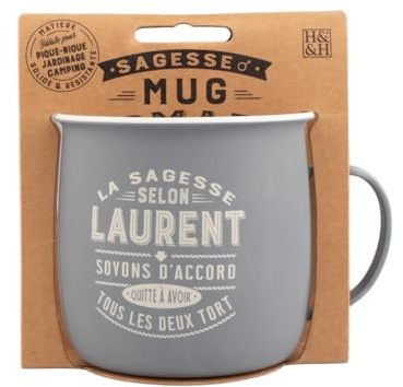 MUG NOMADE - Mug à thé et café personnalisé Laurent - Cadeau pour Homme, Pastel (Y Compris Gris)