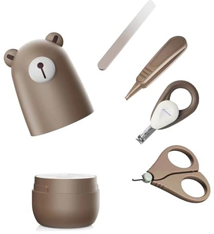 Baby Nagel Set, Baby Maniküre Set und Pediküre Set mit niedlichem Etui. Baby Nagelknipser und Bürstenset für Neugeborene, Säuglinge und Kleinkinder