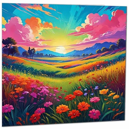 Bunte Blumen, Natur, schöne Blanko-Grußkarte, Geburtstagskarte, Kunst, Himmelgras
