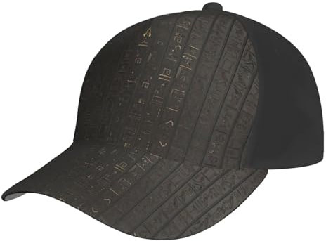 JEJEA Alte ägyptische Hieroglyphe Druck Einstellbare Papa Hut Niedliche Damen Baseballmütze Leichte Männer Kappe für Laufen Wandern Schwarz, Schwarz , Einheitsgröße