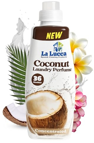 LaLucca Coconut Laundry Perfume & Scent Booster | 36x Washes | Clothes Washing Perfume | Spanish Cleaning Products | Long Lasting 720ml Laundry Liquid | Suitable For All Fabrics | Hot & Cold Wash