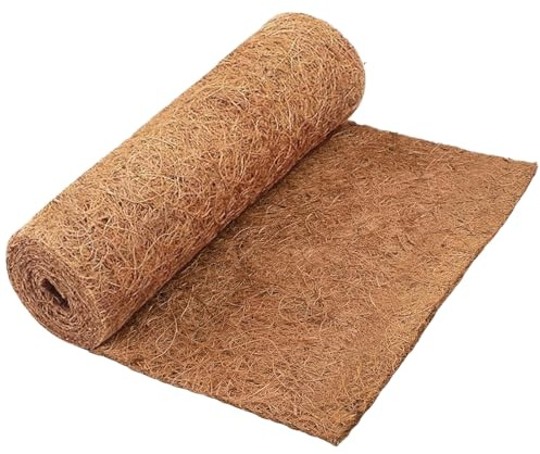 40CM x 244CM Coco Liner Roll, 100% Natural Coconut Growing Mat, Coconut Fibre Mat Planter Liners, for Wooden Planter Hanging Basket Liner Animal Pet Pad