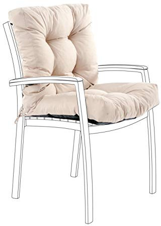 Gardenista Outdoor Sitzpolster mit Rückenlehne Stuhlkissen 100x50x7 cm Sitzkissen mit Rückenkissen Polsterauflagen Auflage für Stühle Sessel Indoor Outdoor Gartenstuhlauflage (1, Stein)