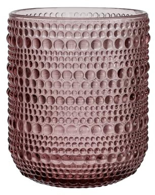 Baroni Home Set 6 pz di Bicchieri in Vetro Colorati e Decorati con Rifiniture in Rilievo 30 CL, Bicchieri Eleganti Lavabili in Lavastoviglie, 8x8x10 cm, Rosa