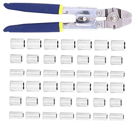 DIYEAH 1 Ensemble Pince à Sertir de Câble Inoxydable avec Kit de Douilles Double pour Crimpage de Fil Incluses pour Électricien