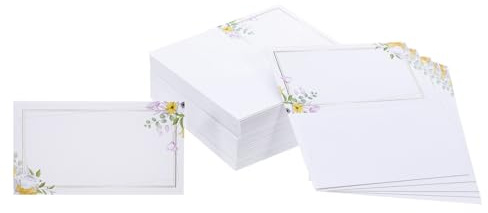 MUELODSIC 100pezzi Biglietti Da Visita Floreali Per Organizzare Posti Sedere Resistente Per Matrimoni e Feste Superficie Liscia Per Scrittura Decorazioni Eleganti Per