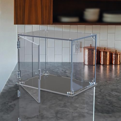Vetrinetta Espositiva Vetrina in Plastica Acrilica con Cerniera, Vetrina Apribile Larga 10, 15, 20, 25, 30, 35, 40, 45 cm, Montaggio per Vetrina per Figure/bambole/trofei(45x30x25cm(18x12x10))