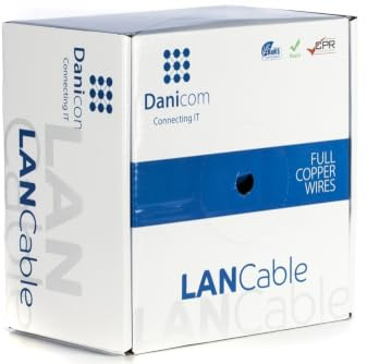 Danicom CAT6A U/UTP 100m câble sur bobine rigide - LSZH (Dca), POE, Ethernet, LAN, câble de raccordement, câble de données, RJ45 - pour armoire de serveur, commutateurs, routeurs, modems !