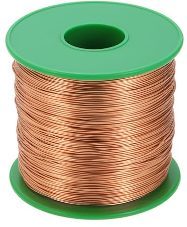 QUARKZMAN Kupferlackdraht 0.4mm, 26 AWG, isolierter bis 155°C Kupferdraht, Lackdraht für Transformatoren, Handwerk, Elektrik und DIY (453g）
