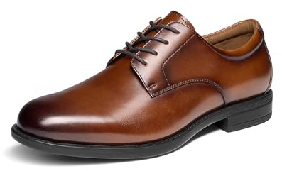 Bruno Marc Zapatos Hombre Cuero Cordones Vestir Traje,Size 43.5,Castaño