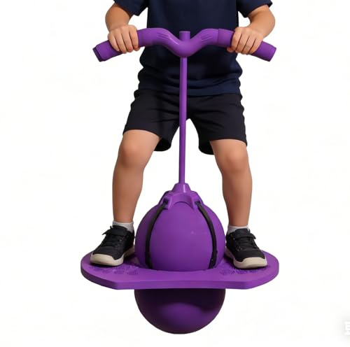 Balance Jumping Ball – Jumper Ball Mit Griff Fitness Hüpfspielzeug | Hochsprung-Hüpfbrett – Für Kinder Und Erwachsene Ab 6 Jahren, Für Drinnen Und Draußen, Koordination, Gleichgewichtstraini