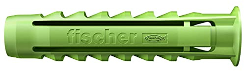 fischer Spreizdübel SX GREEN 6 x 30, Schachtel mit 90 nachhaltigen Dübeln, Allzweckdübel aus nachwachsenden Rohstoffen, optimaler Halt in Beton, Hochlochziegel, Porenbeton, Vollziegel uvm.