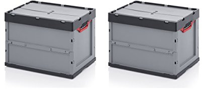 2 x professionell fällbox 60 x 40 x 42 med lock inklusive gratis tullstock 2-set