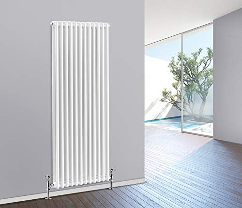 NRG 1800 x 560 mm Traditional White Vertical Cast Iron Radiator Double Panel