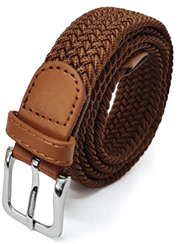 Glamexx24 Unisex Elastischer Stoffgürtel Geflochtener: 25mm Breite Elastik Flechtgürtel Stretchgürtel Dehnbarer Gürtel für Damen und Herren, Länge 65 cm bis 110 cm