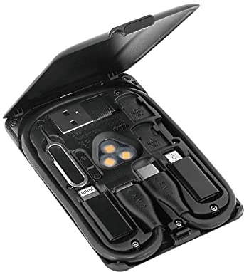 KableCARD Multi-Functional Cable Color: Black with Type-C 5pin, Memory Reader, SIM Ejector Pin, Ambient Light, Supports Type-C/Type-A/Micro