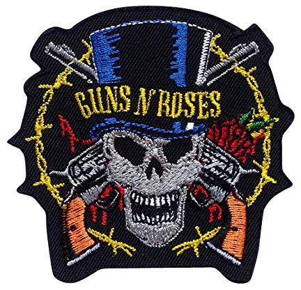 Guns N Rose Rocker Skull Hard Rock Heavy Metal Aufnäher Besticktes Patch zum Aufbügeln Applique Souvenir Zubehör