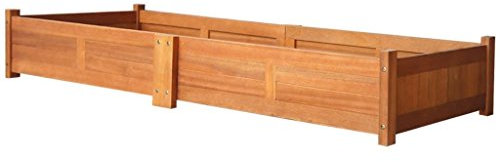 tidyard Pflanzkasten Blumenkasten aus Akazienholz Pflanzkübel Blumenkübel 200 x 50 x 25 cm für Garten Gemüse Blumen oder Pflanzen