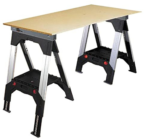 Karl Dahm Arbeitsböcke 2er-Set, 70 cm breit I Klappbare, höhenverstellbare Unterstellböcke mit Gummieinsätzen I Höhenverstellbar von 80 – 100 cm I Belastbarkeit 1180 kg pro Paar – 10975