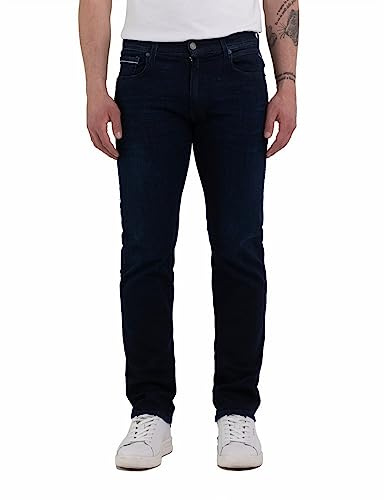 Replay Herren Jeans Grover Straight-Fit mit Power Stretch, Dark Blue 007 (Blau), 31W / 32L