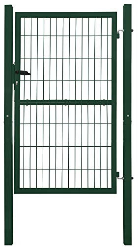 V2Aox Porta Giardino Cancello Metallo Lucchetto Chiave Barriera, Colore/Altezza Porta:Verde / 160 cm