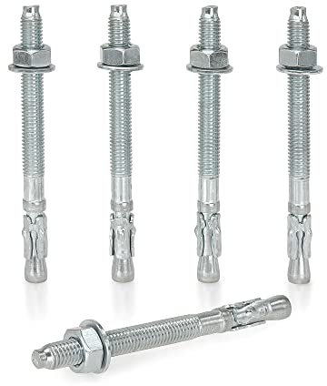 KM TRADE Bolzenanker - Schwerlastanker aus verzinktem Stahl mit ETA Zulassung, Option 7 - M8 x 95 mm, fixierbare Dicke: 37 mm - 10 Stück