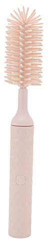 Alomejor Elektrisches Baby Silikon Nippel Flaschenbürsten Set Wasserdichtes IP65 Ergonomisches Silikon Baby Flaschen Reinigungsbürsten Set(3 Stück Rosa)