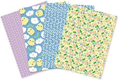 Décopatch TD895C - Packung mit 4 Blatt 40x60 cm, Nr. 895 Texture-Papier, Foil-Effekt, praktisch und einfach zum Verwenden, ideal für Ihre Pappmachés und Bastelprojekte, 1 Pack, Ostern