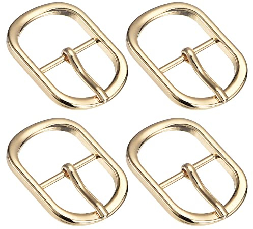 sourcing map Metall Rollschnalle, Gürtelschnallen Dorn Schnallen Verschluss, Oval Mittelstange Schnalle für Taschen Leder-Gürtel Schuh Geldbörse Zubehör