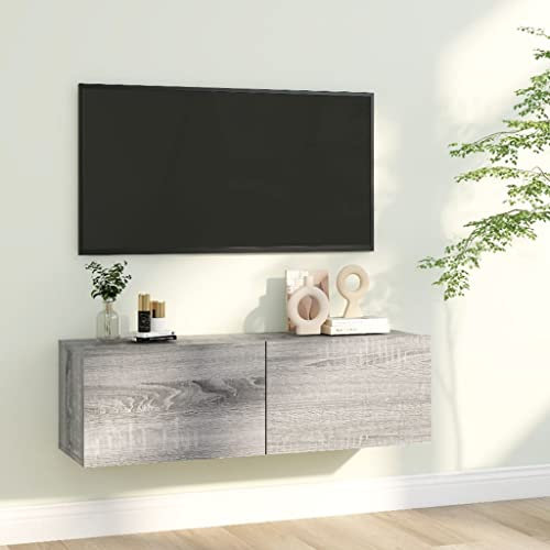 Libreria Armadietti Portaoggetti Mobile Libreria e Porta TV Mobili per IL Soggiorno Grigio Sonoma 100x30x30 cm in Legno Ingegnerizzato Adatto a Soggiorni, Camere da Letto, Studi, Ingressi