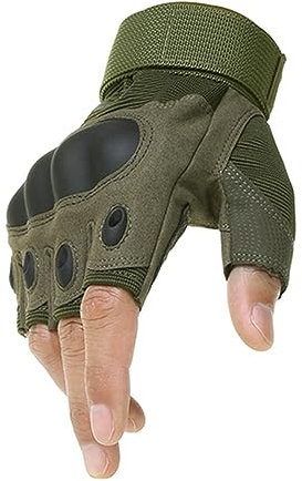 Mezze dita ciclismo all'aperto guanti tattici da uomo donna accessori per tiro sportivo-verde-XL