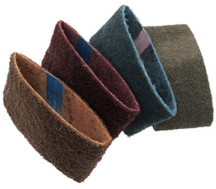 Schleifpapier-Polierband, 4 Stück/Set, 60 x 260 mm, ringförmiges kleines Schleifband, Edelstahl-Entgratungs-Schleifband, Maschinen-Polier-Schleifband