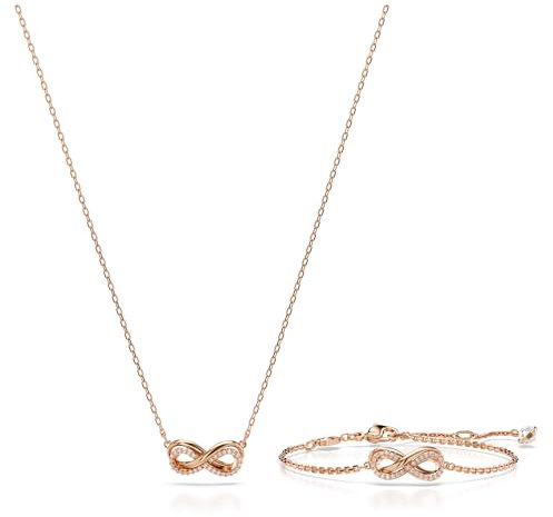 Swarovski Set Hyperbola, Infinito, Bianco, Placcato color oro rosa