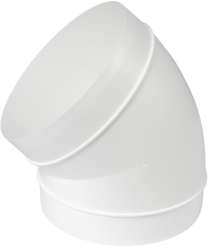 45 Degree 6 Inch / 150mm Plastic Elbow - Bend Connect Ducting Pipe, Duct or Hose - Straight or Flexible - Ventilation Connector Round Joint Tube