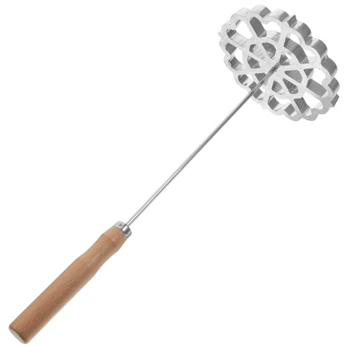 Achappam - Stampo per Bunuelos con manico, rosetta in ferro con manico, rosetta, stampi per waffle, rosette svedesi e timbali, set di formine per biscotti in alluminio (manico dritto)