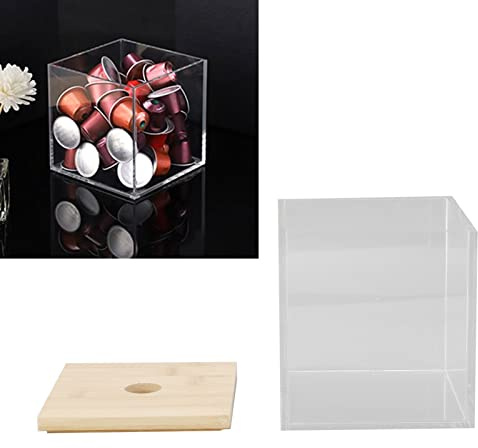 Tyenaza Coffee Capsule Storage Box, Clear Acrylic Coffee Capsule Holder Box with Lid Storage Box, Coffee Pod Holder for Coffee Shop Home Dessert Shop