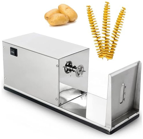 Máquina cortadora de patatas con cortador en espiral eléctrico, cortadora de patatas eléctrica, cortadora de verduras en espiral, patatas fritas, cortadora de patatas en espiral, espiral tornado
