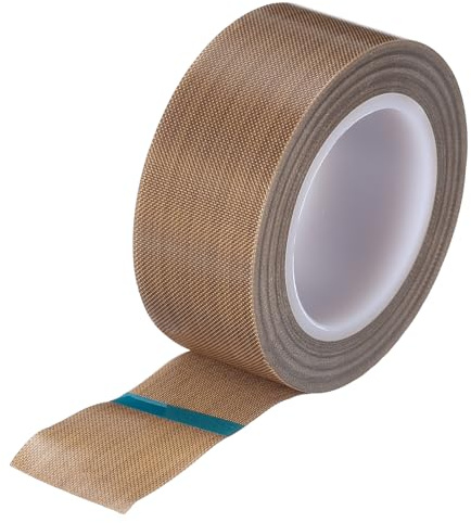 QUARKZMAN 10m/33Ft 25mm/1 PTFE Band PTFE Gewebeband Klebeband PTFE Folie Band für Vakuum Versiegelung Maschine Handschweißgeräte Hochtemperatur Braun