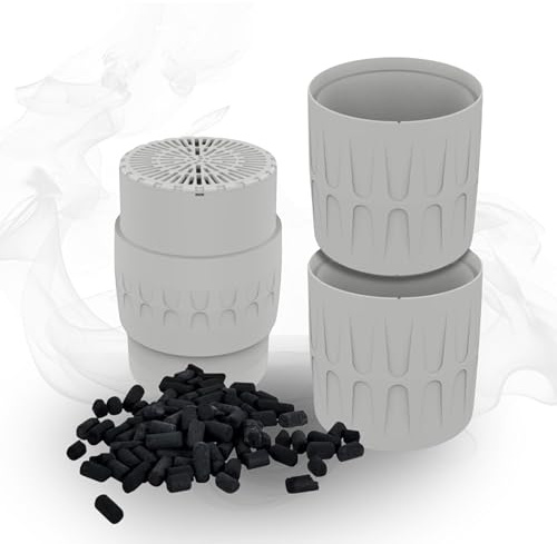 Filtre Anti-Odeurs Epur-100-110 Haute Performance au Charbon Actif Anti-H2S, Ø 100-110mm, Solution sans Collage avec Coulisses, pour Fosse Septique & Toutes Eaux, Gris – HYDRODIV
