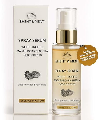 SHENT & MENT Brume Visage Sérum Spray Anti-Âge Anti-Rides Anti-Taches Effet Lifting Hydratante Raffermissante Fixateur Maquillage Truffe Blanche Centella Asiatica Collagène Acide Hyaluronique 100ml