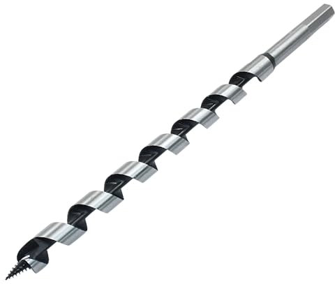 Cjueiom Wood Auger Drill Bit, 16mm x 300mm Hex Shank Ship Auger Bit, Cuts Shallow and Deep Holes in Wood, 1 Piece