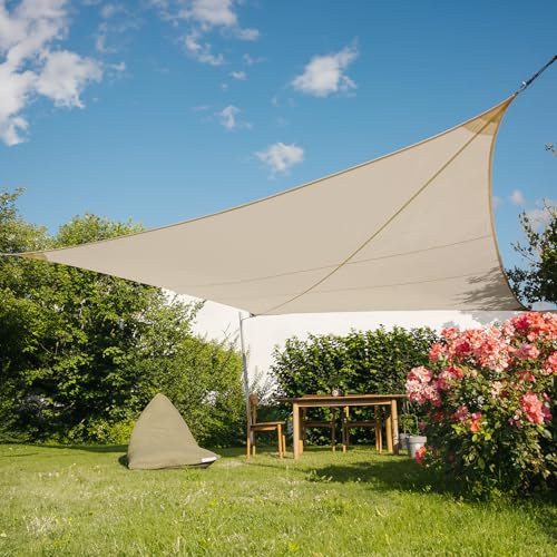 Maanta - EZ Breez Vela Ombreggiante Impermeabile Beige Rettangolare 3x5 m Protezione UV Tenda a Vela per Giardino Balcone Terrazza e Piscina